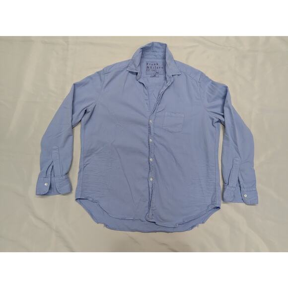 Frank & Eileen Eileen Distressed Relaxed Button Up Shirt Classic Blue Women Med - Picture 1 of 8